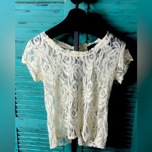 VINTAGE LACE HARLOWE AND GRAHAM TOP WOMENS MED!!